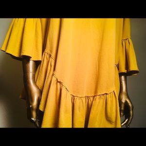 FREE PEOPLE: Full Sweep Tunic Sweater Top Yellow